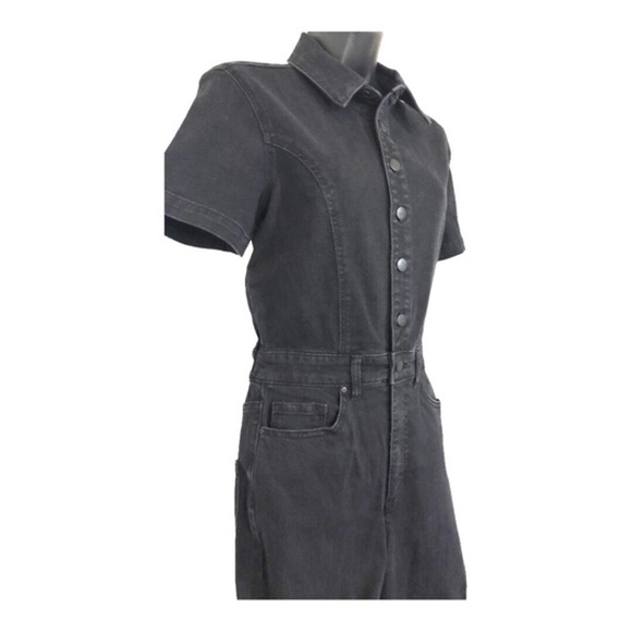 Jessica Simpson black denim button front short sleeve jeans jumpsuit size 5 new - Picture 8 of 17